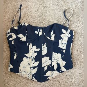 White fox corset top